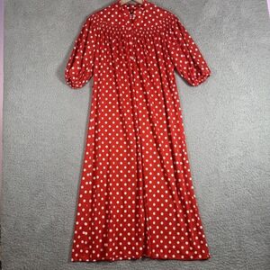 VTG 1970s Womens Trends by Jerrie Lurie Red Polka Dot Formal Maxi Dress Sz ?